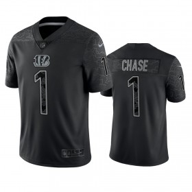 Camiseta Hombre NFL Cincinnati Bengals Ja Marr Chase 1 Negro Reflective Limited